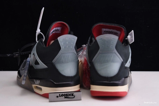 One Kick Retro Jordan CV9388-001 Air 4 x Off White Bred 0707